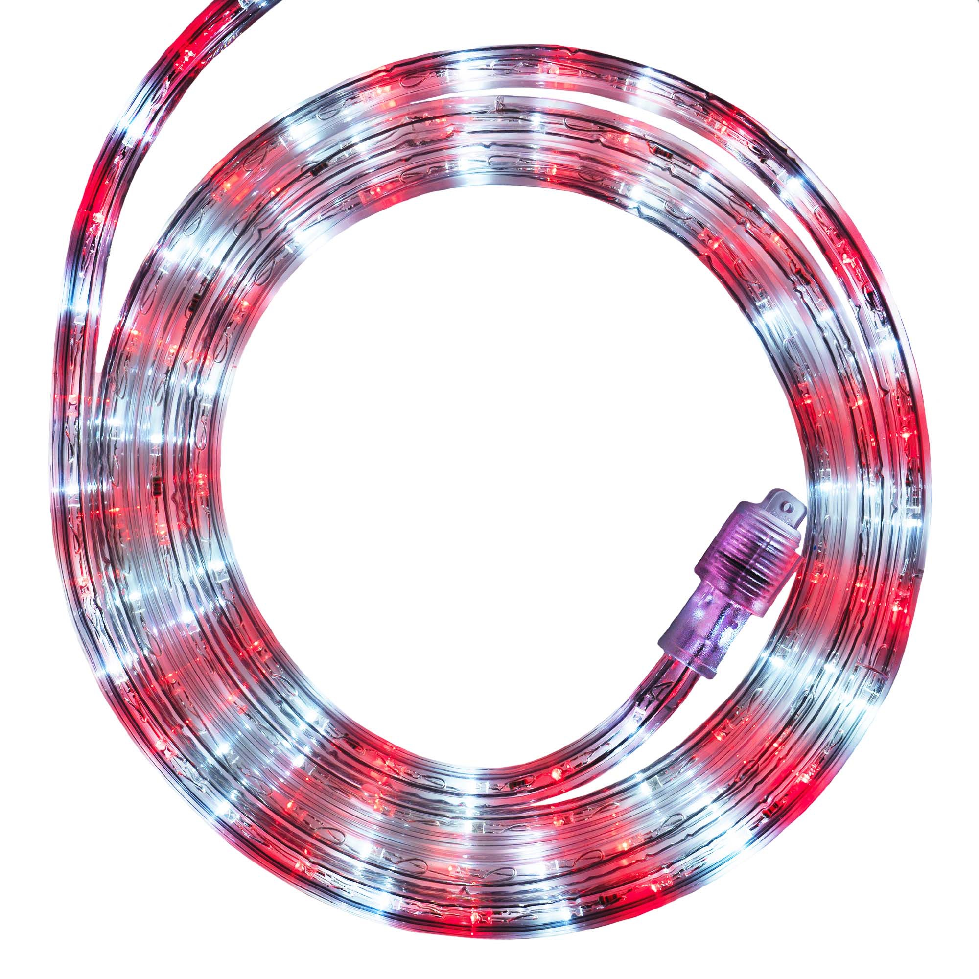 18 Red Cool White LED Rope Light 2 Wire 1 2