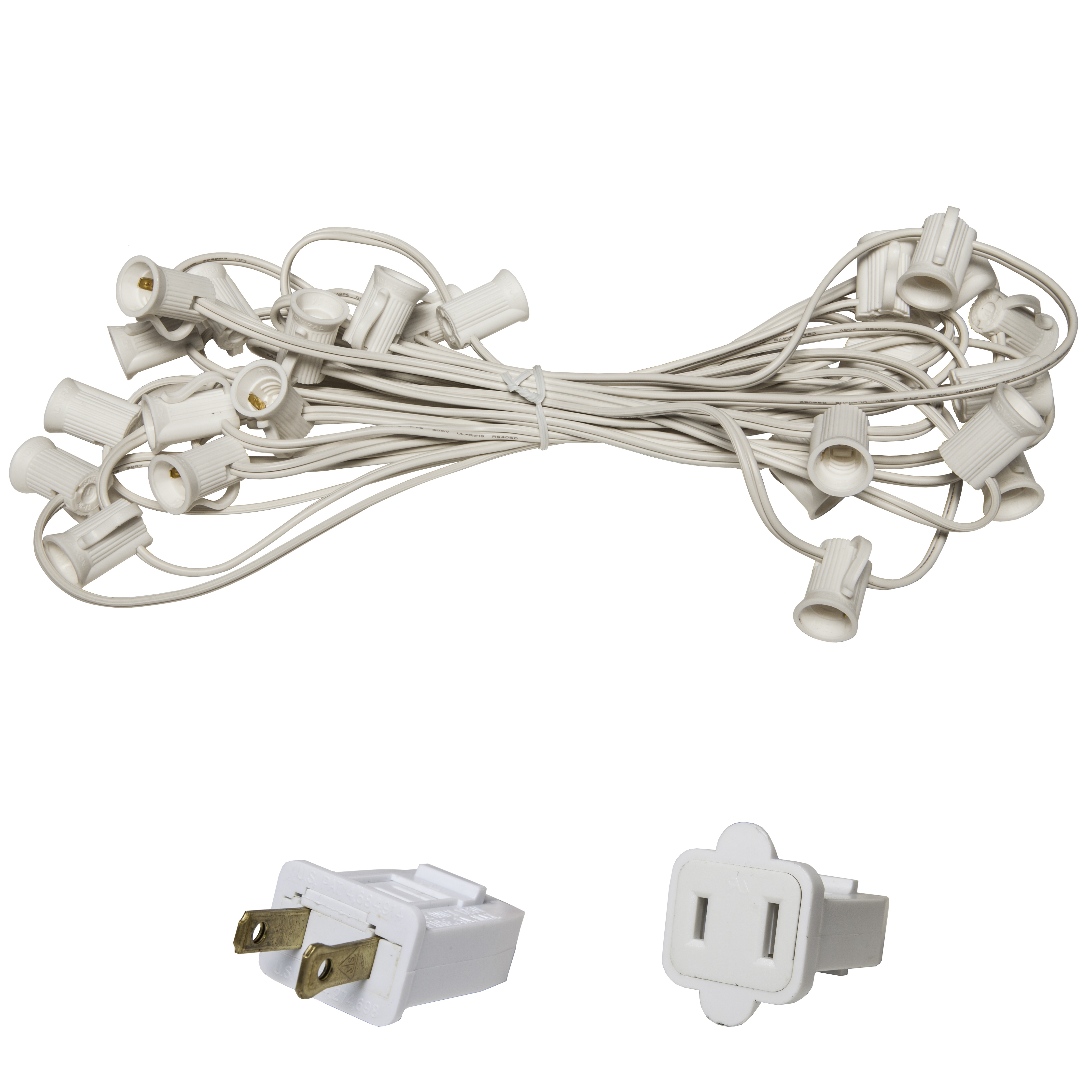 100 Ft C7 Christmas Light Stringer BLACK Wire Indoor/Outdoor Patio 100-Socket 