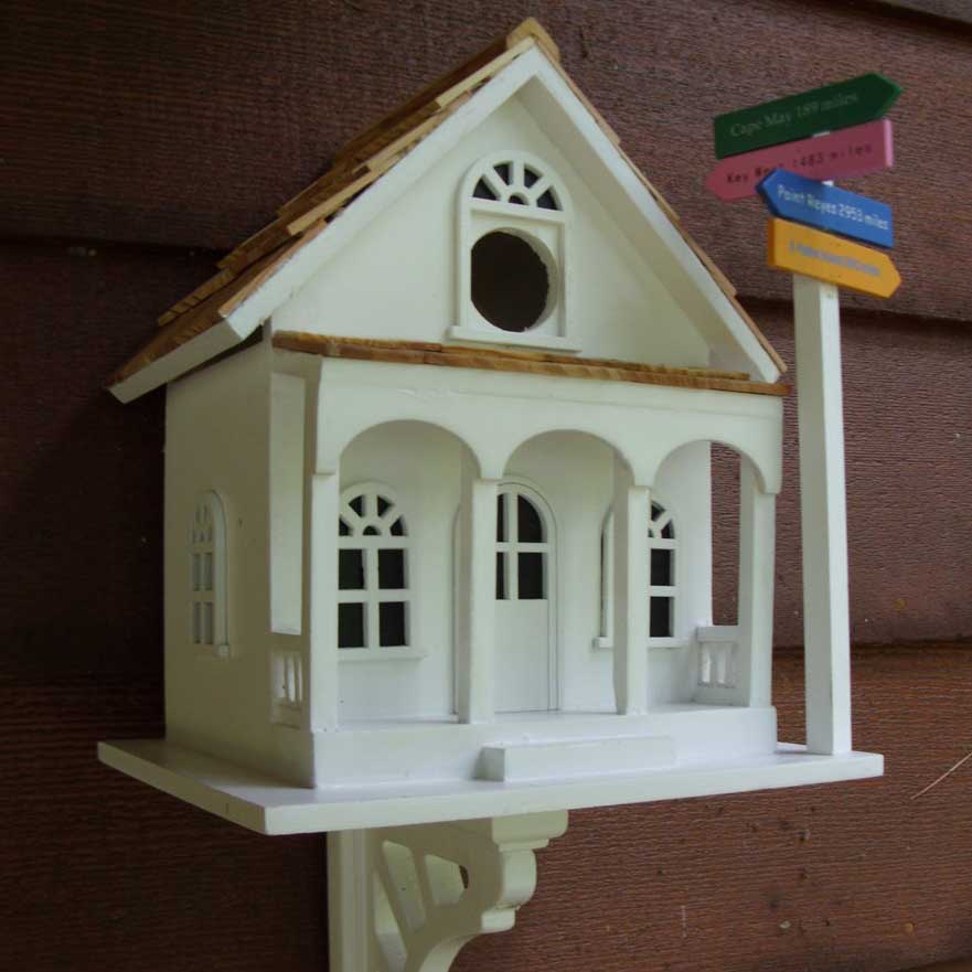 Wooden birdhouse on post  Cheapest