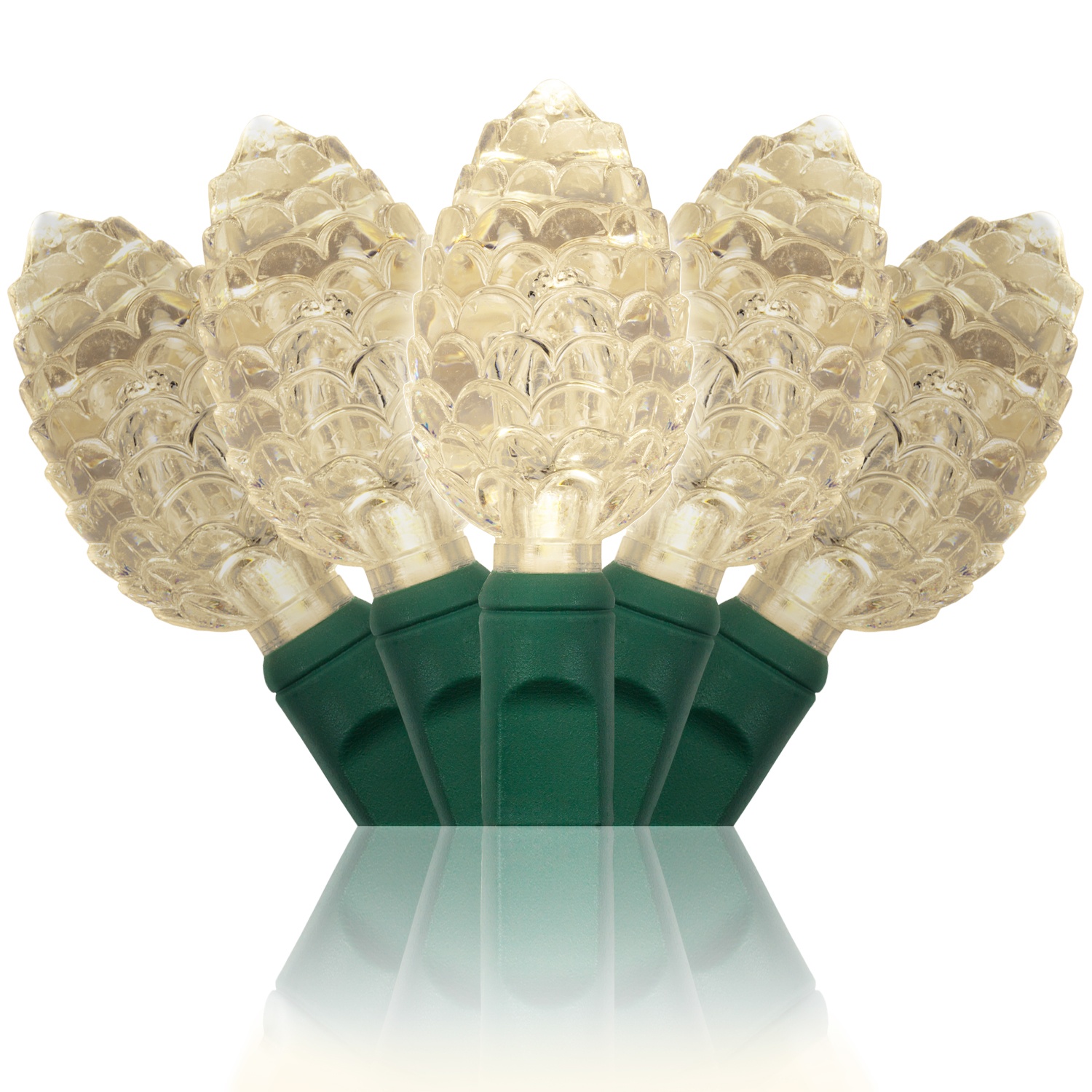 Battery Operated LED Iridescent Pinecone String Lights, 10 Warm White Lights  - Yard Envy