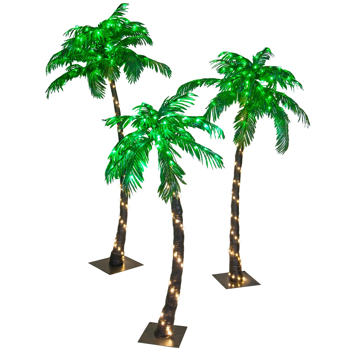 mærkelig Compose Panter Curved LED Lighted Palm Tree with Green Canopy - Yard Envy