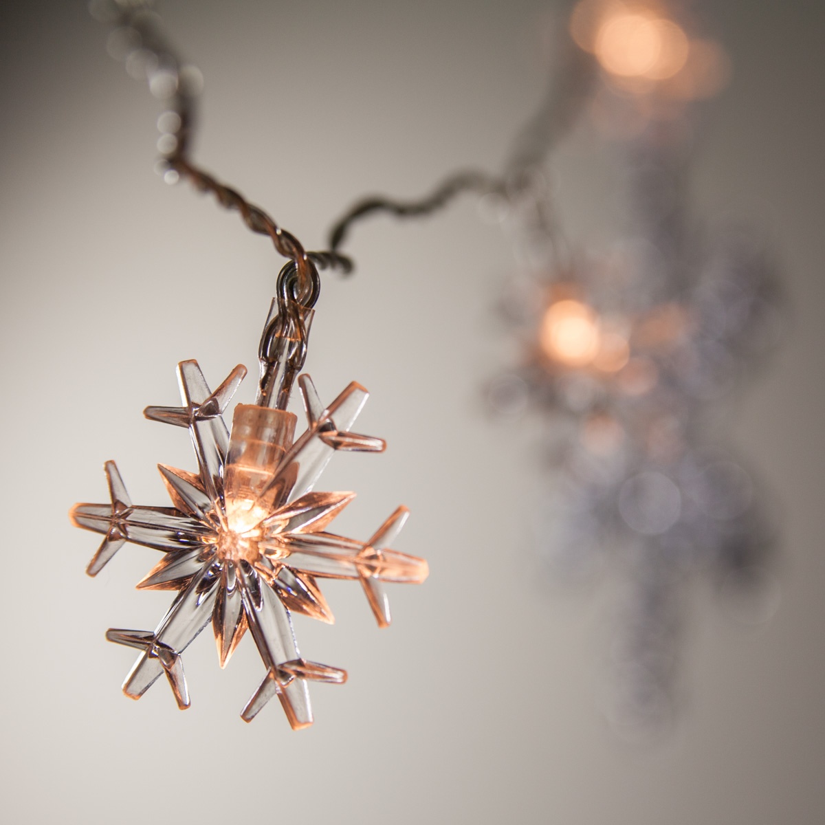 Battery Operated LED Snowflake String Lights, 10 Warm White Lights - Yard Envy